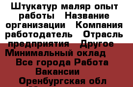 Штукатур-маляр опыт работы › Название организации ­ Компания-работодатель › Отрасль предприятия ­ Другое › Минимальный оклад ­ 1 - Все города Работа » Вакансии   . Оренбургская обл.,Медногорск г.